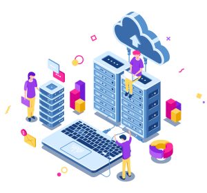 Big data center, server room rack, engineering process, teamwork, computer technology, cloud storage, command work, isometric people vector Big data center, server room rack, engineering process, teamwork, computer technology, cloud storage, command work, isometric people vector illustration